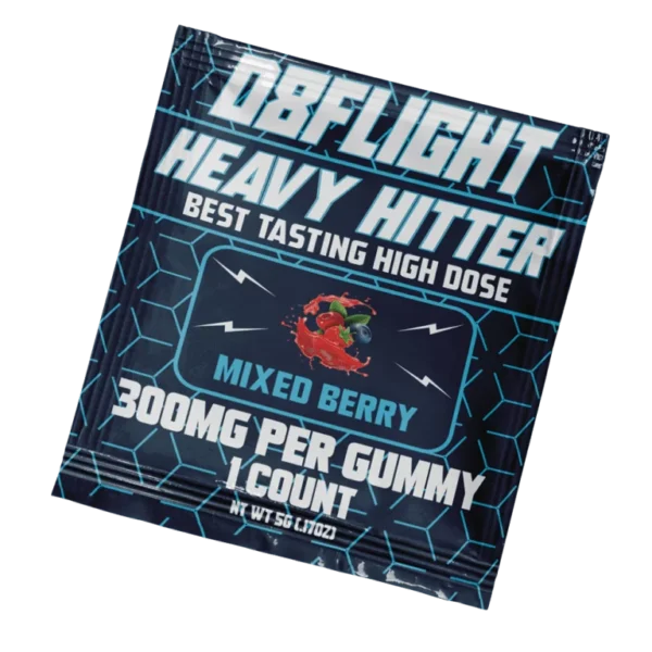 D8Flight Heavy Hitter – D8 300mg Gummy – Single Ct Bag – Mixed Berry